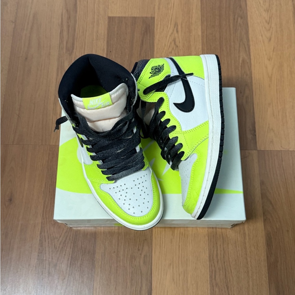 Nike Air Jordan Neon Green and Black Sneakers